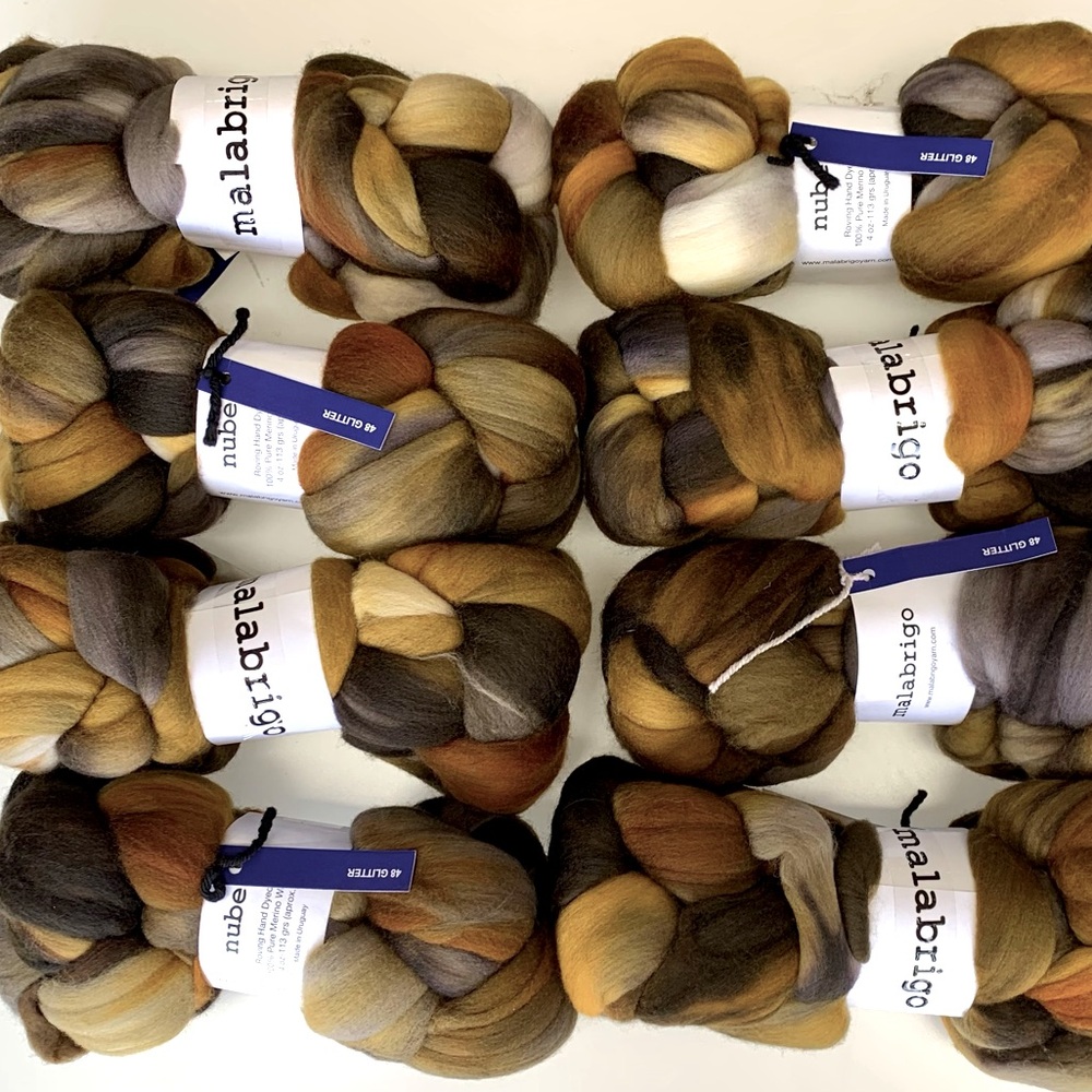 Lot of 8 Malabrigo Nube Roving Glitter Pure Merino